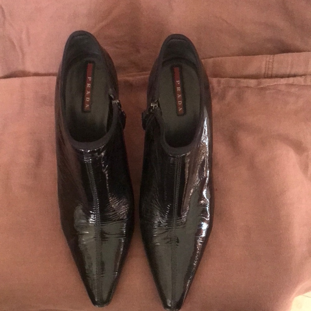 Prada patent leather booties
